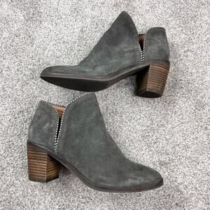 Lucky Brand Women''s Pincah cut out Leather Ankle Boot grey size 7